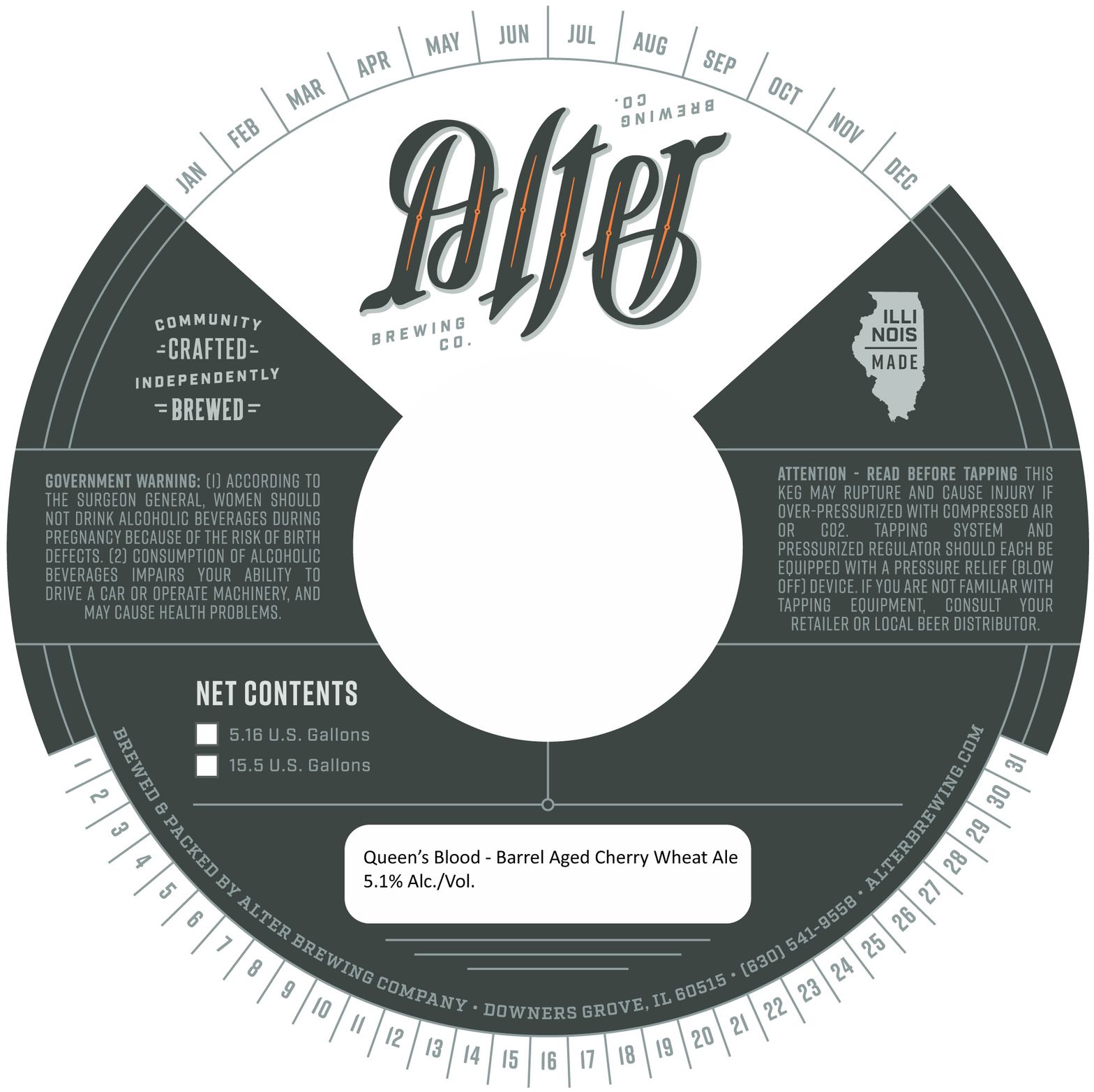 Queen's Blood - Barrel Aged Cherry Wheat Ale — full label as filed with TTB