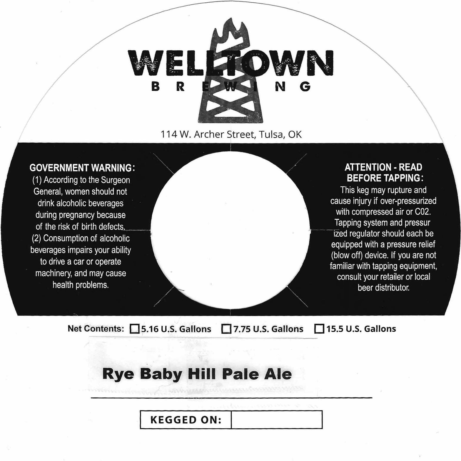 Rye Baby Hill Pale Ale — full label as filed with TTB