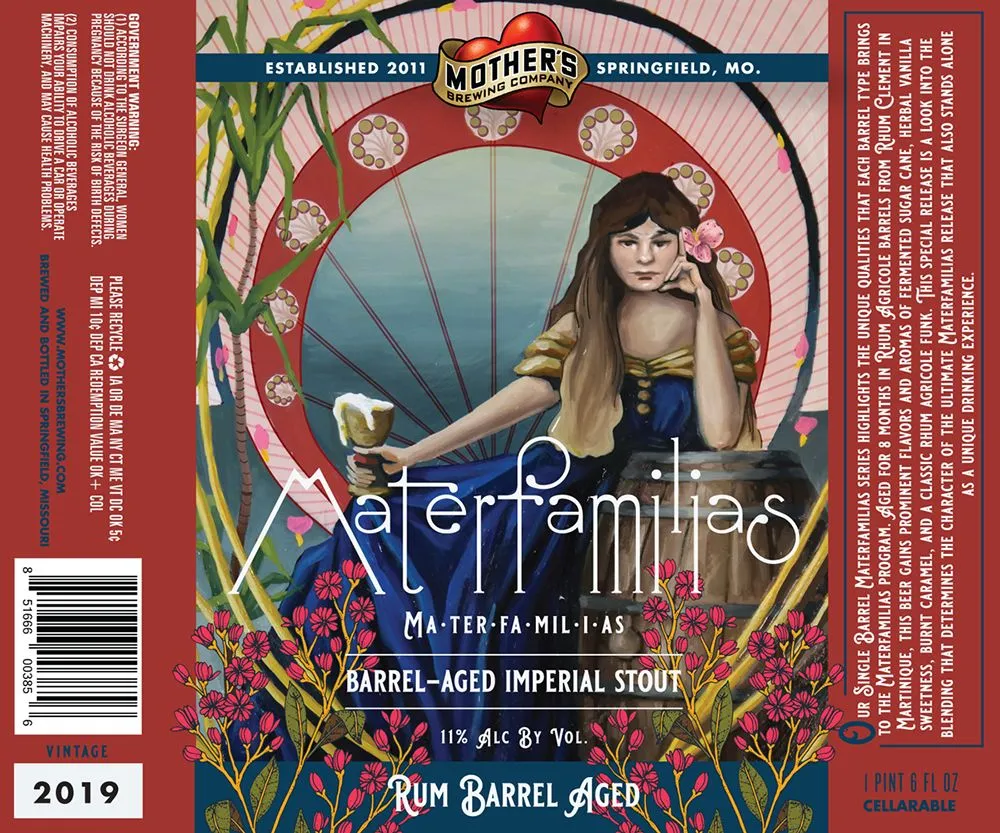 Rum Barrel Aged Materfamilias label art — MOTHER'S BREWING COMPANY