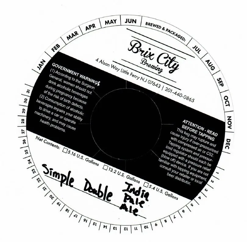 Simple Double India Pale Ale label