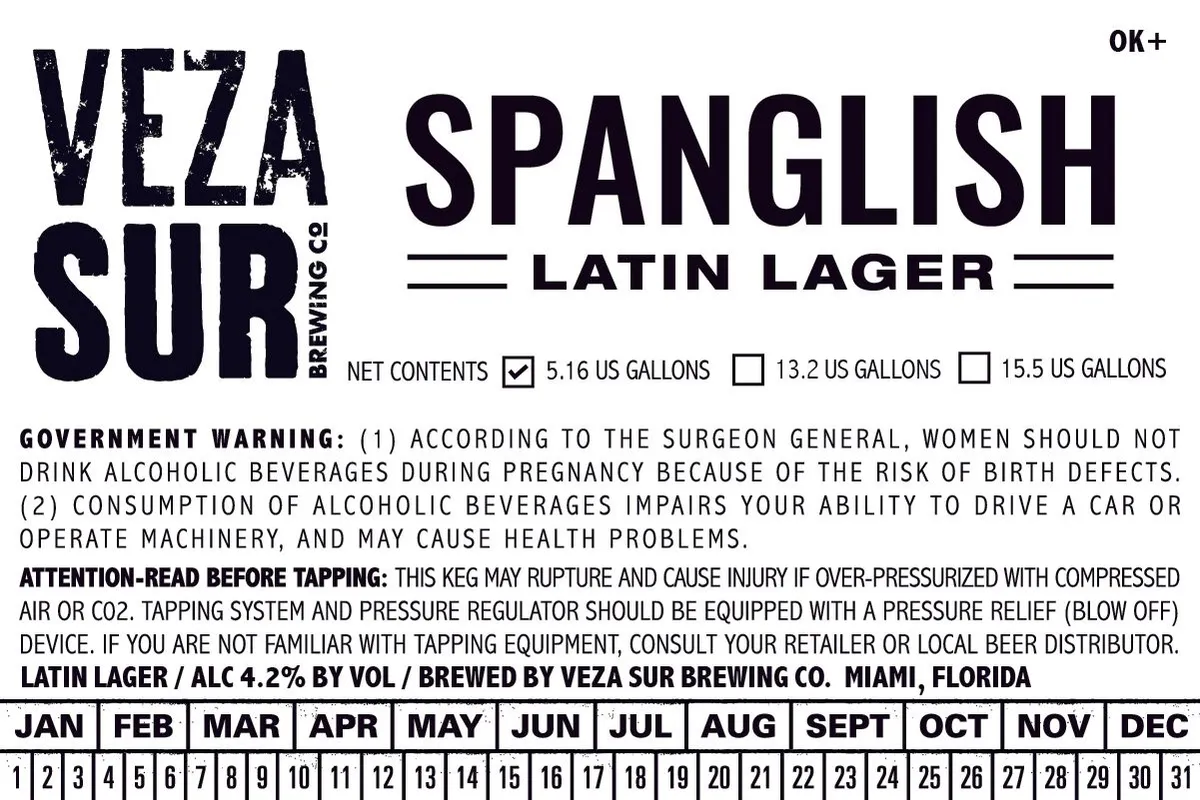 Spanglish label art — VEZA SUR BREWING CO.