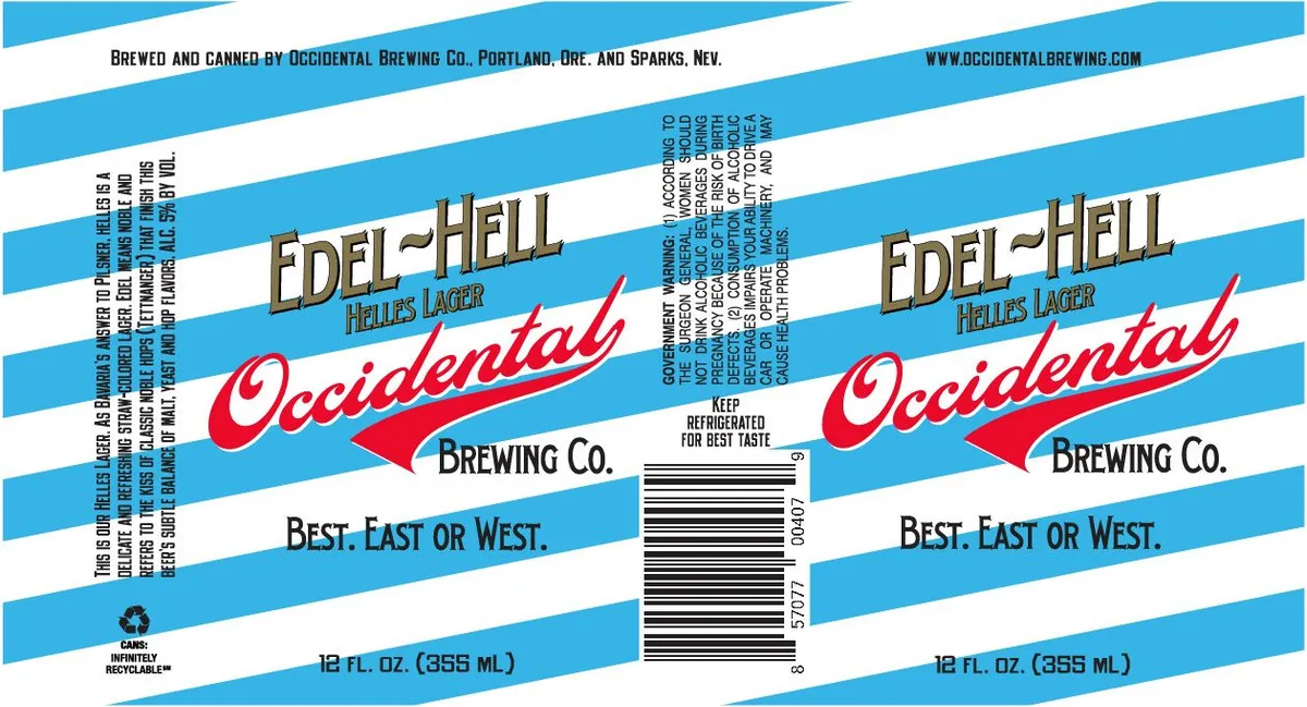 Edel-Hell label art — OCCIDENTAL BREWING CO.