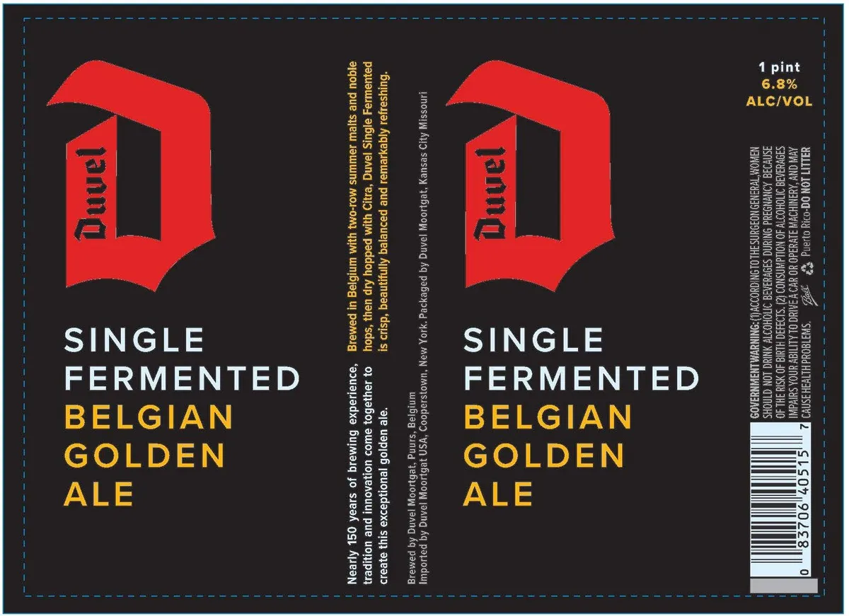 Duvel Single label art — DUVEL