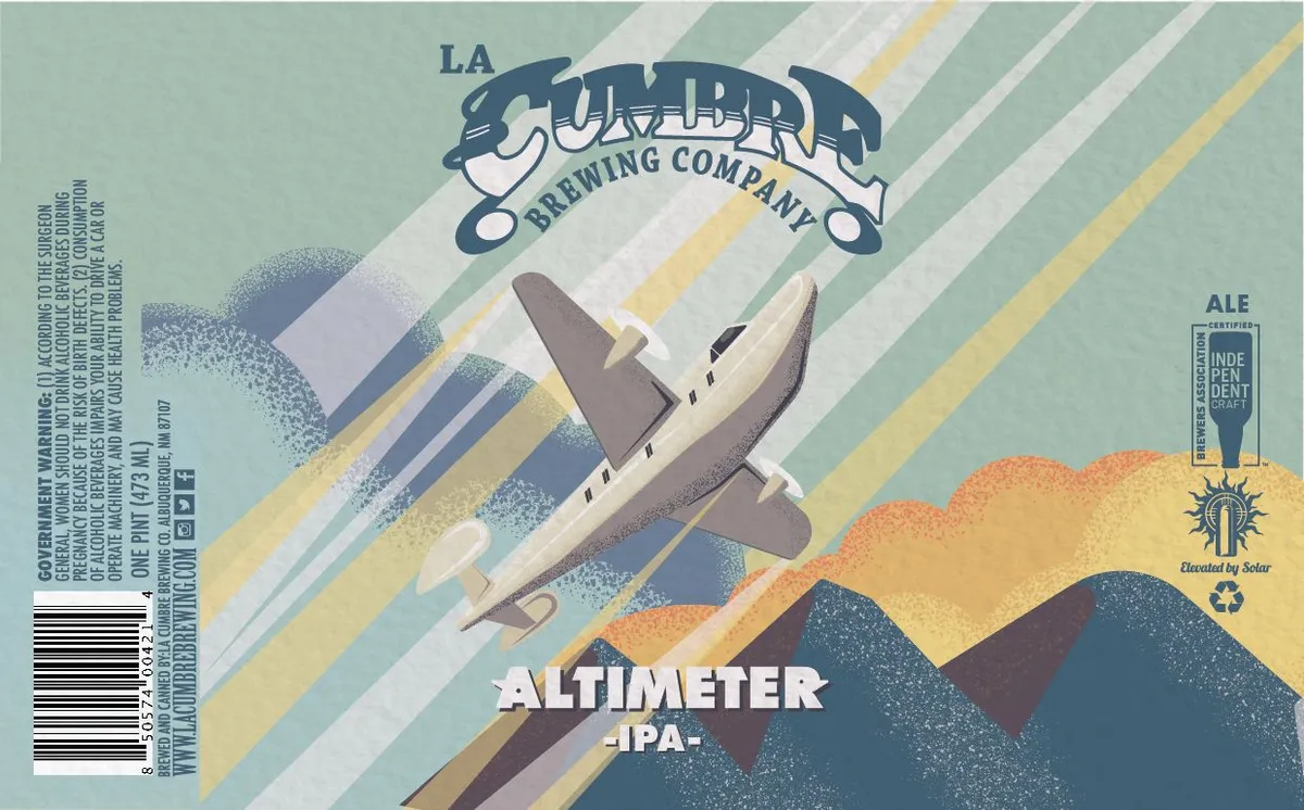 Altimeter IPA label art — LA CUMBRE BREWING CO