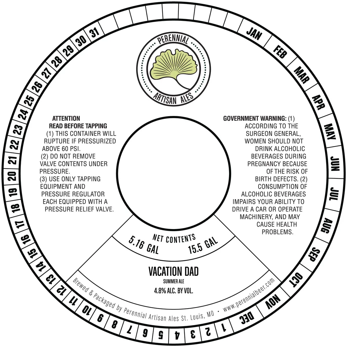 Vacation Dad label art — PERENNIAL ARTISAN ALES