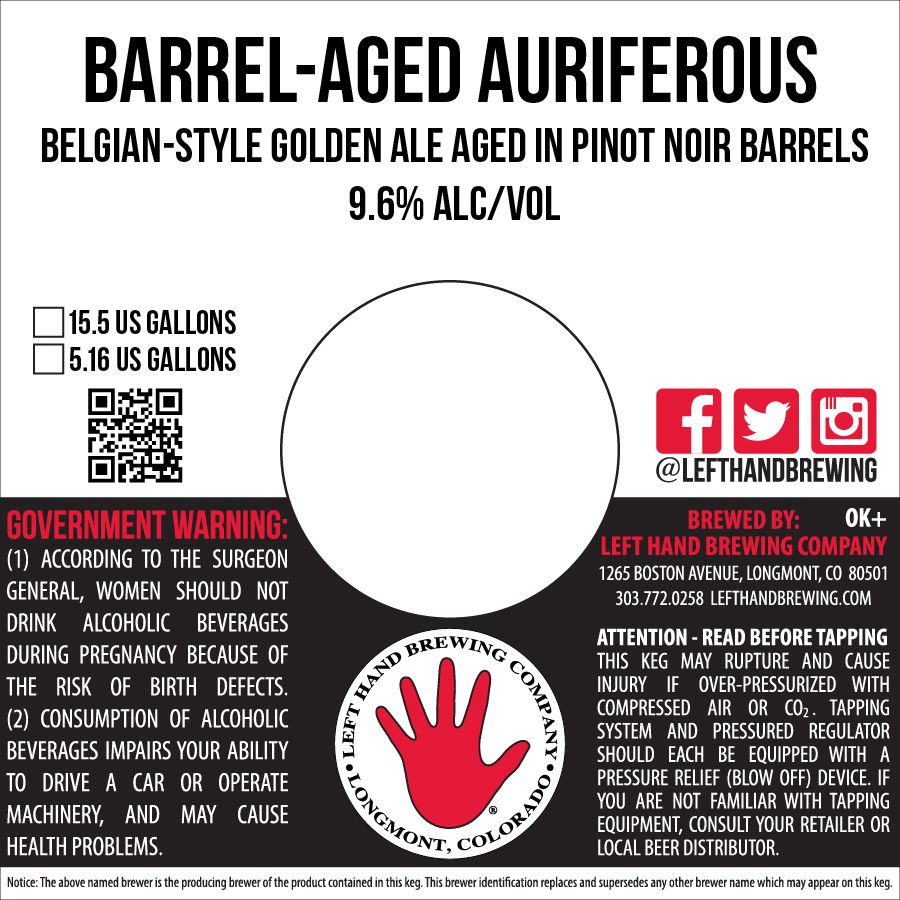 Barrel-Aged Auriferous — full label as filed with TTB