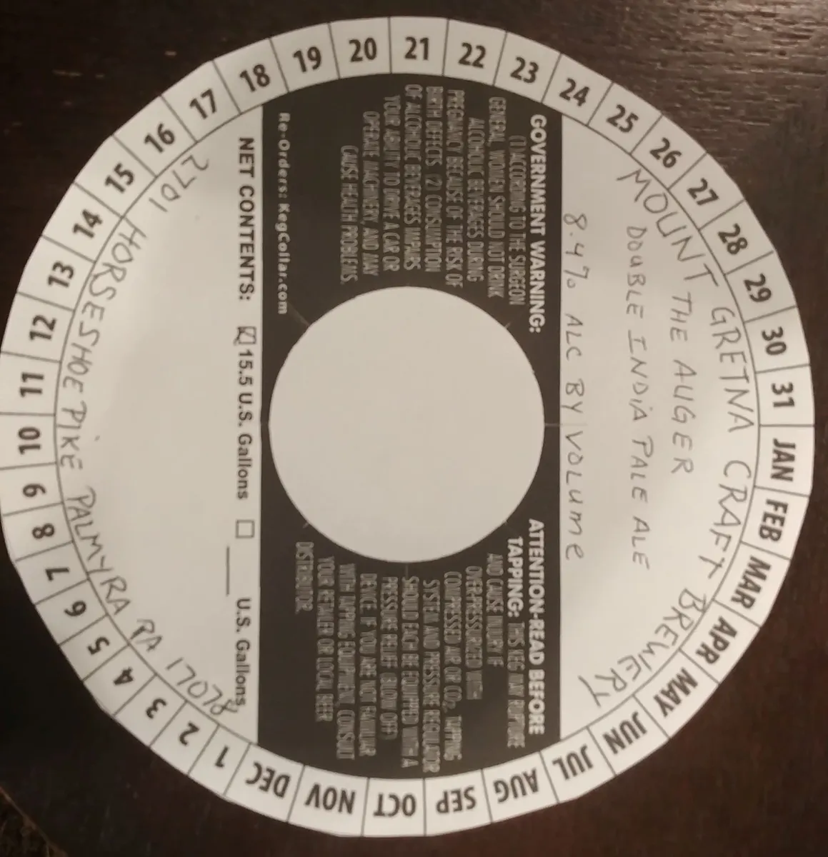 The Auger Double India Pale Ale label art — THE AUGER DOUBLE INDIA PALE ALE