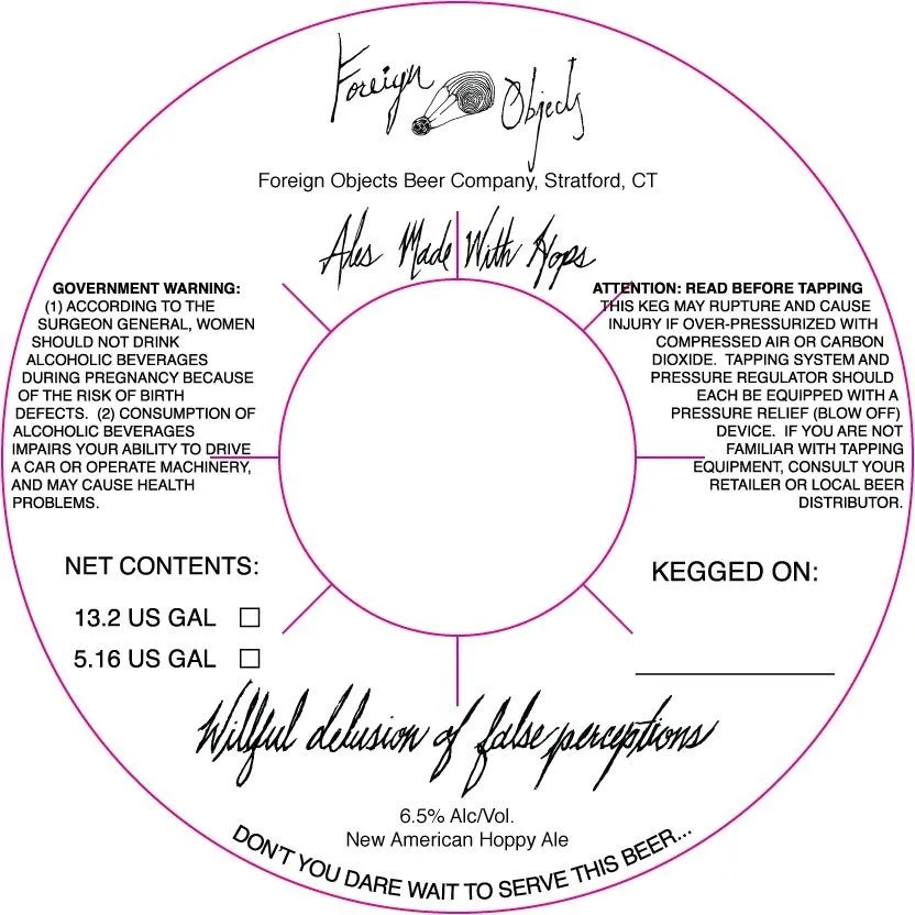 Willful Delusion Of False Perceptions label
