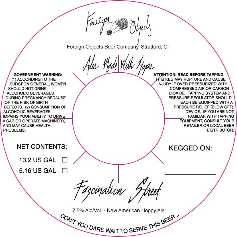 Fascination Street — full label as filed with TTB