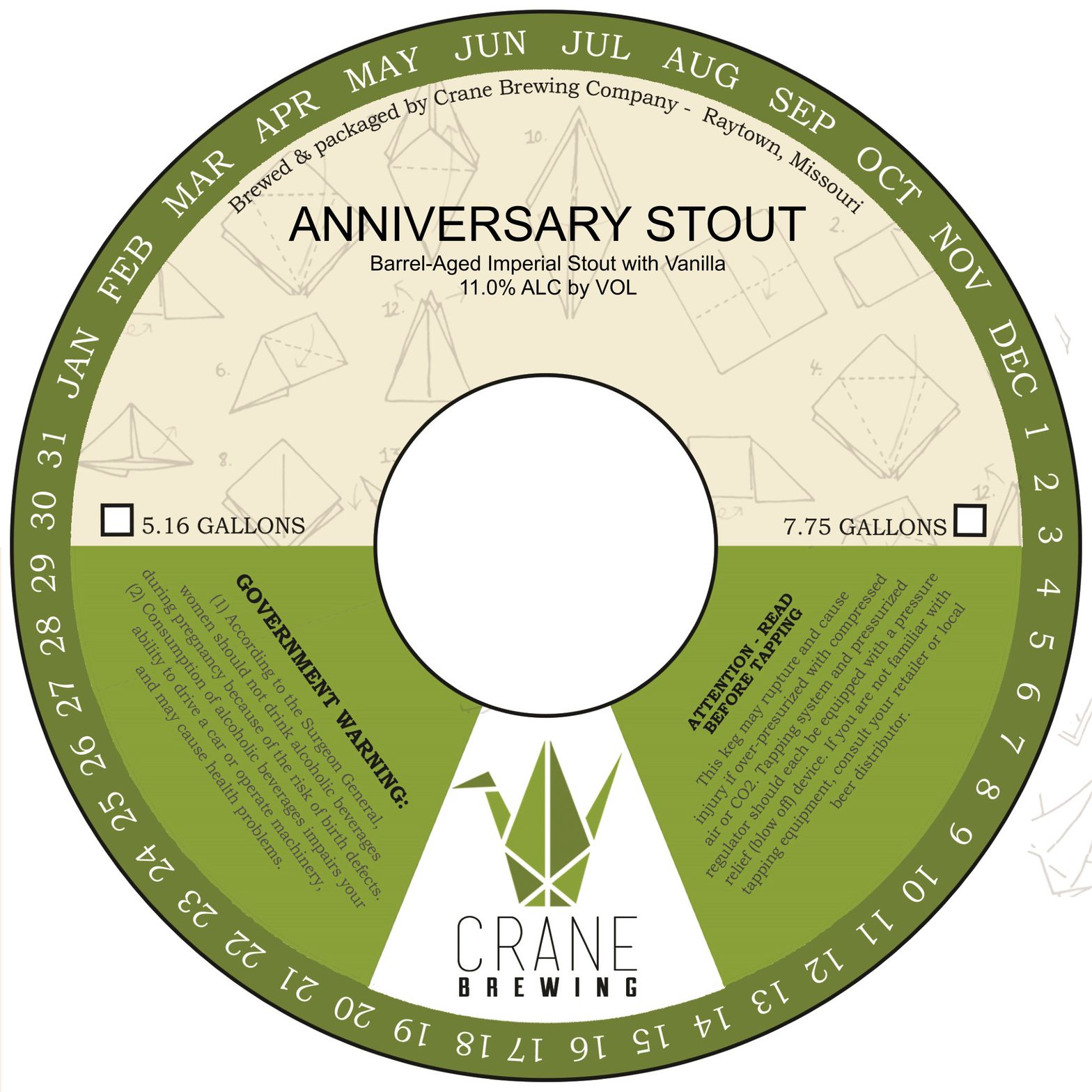 Anniversary Stout — full label as filed with TTB
