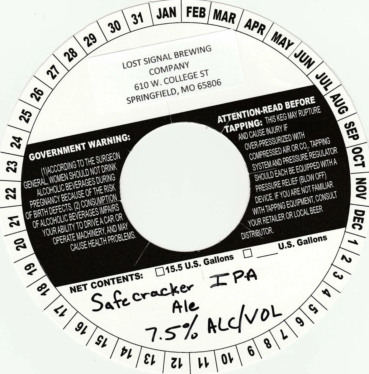 Safecracker IPA label art — LOST SIGNAL BREWING COMPANY