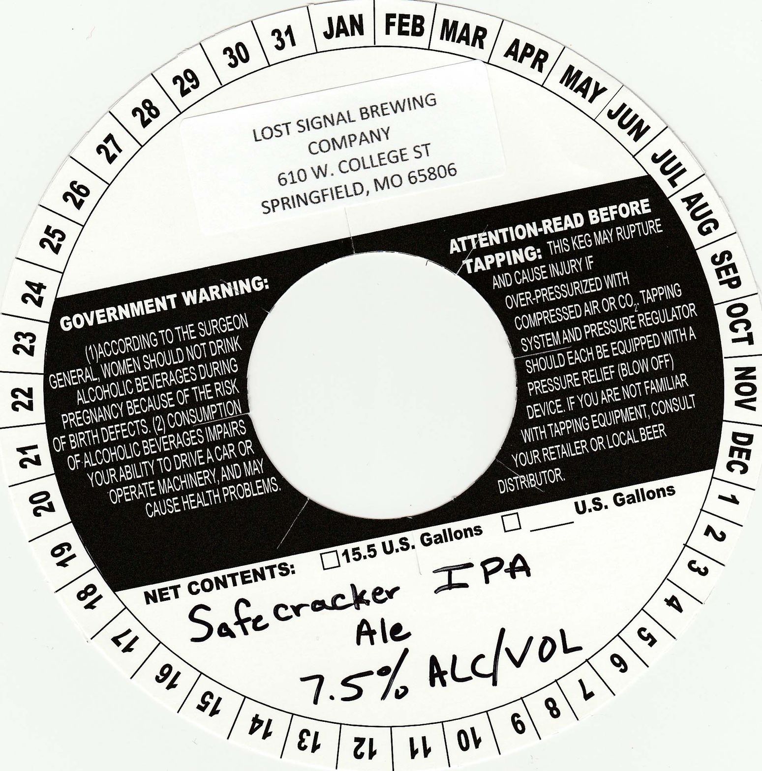 Safecracker IPA — full label as filed with TTB