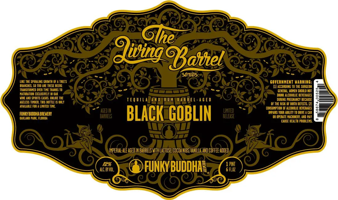Black Goblin label art — FUNKY BUDDHA BREWERY