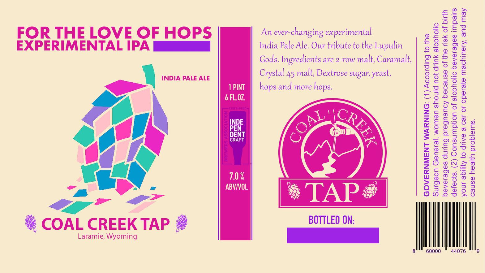 For the Love of Hops Experimental IPA — full label as filed with TTB