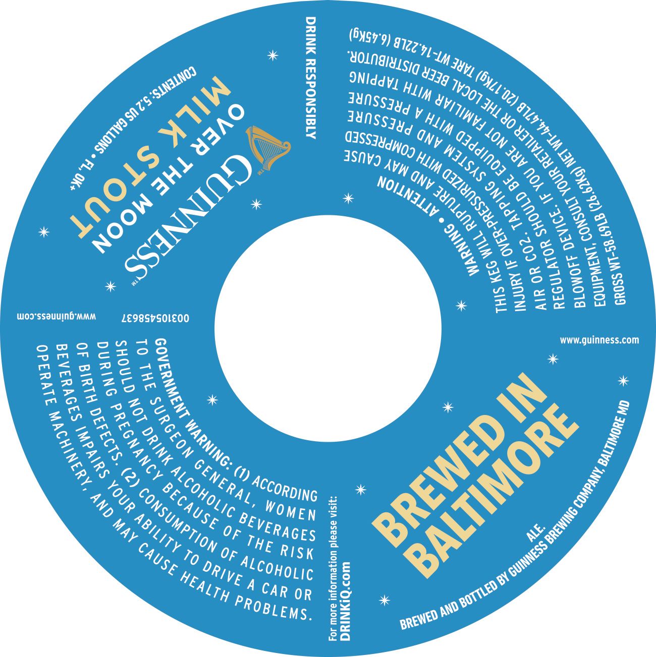 Over the Moon Milk Stout — full label as filed with TTB