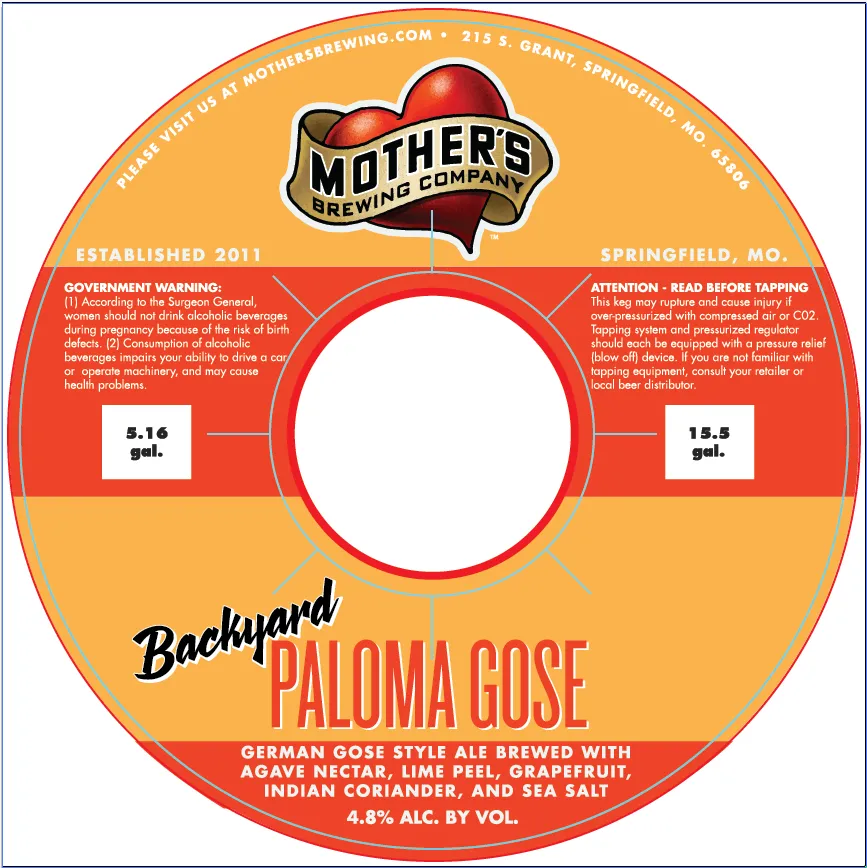 Backyard Paloma Gose label