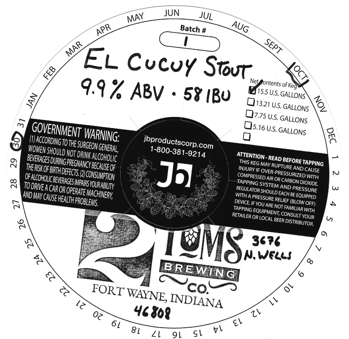 El Cucuy Stout label art — 2TOMS BREWING CO.
EL CUCUY STOUT
