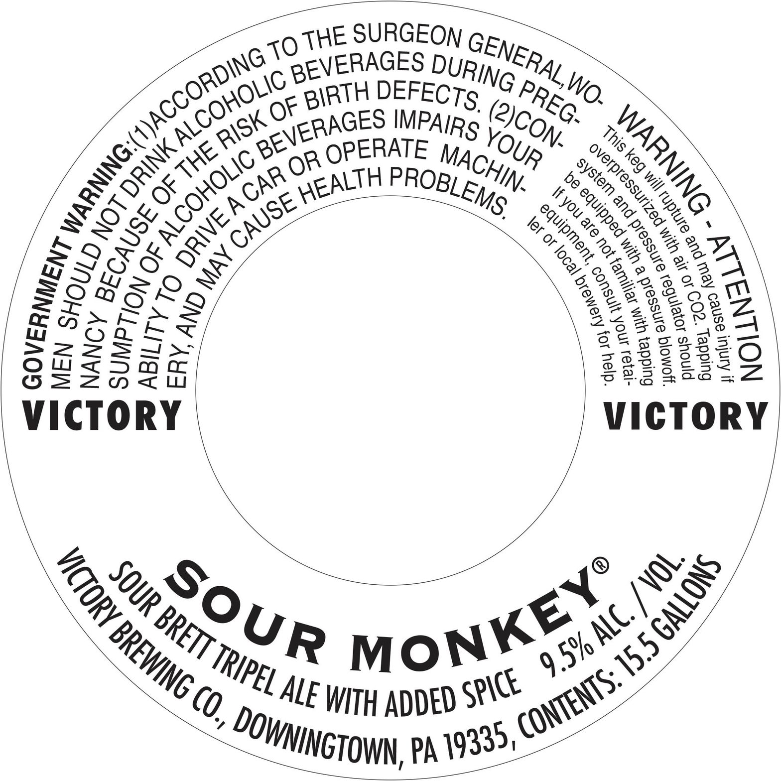 Sour Monkey — full label as filed with TTB