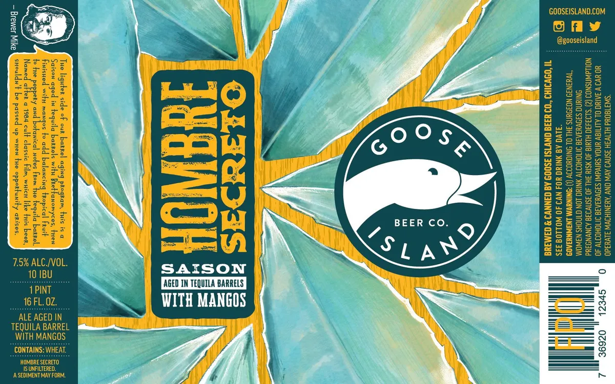 Hombre Secreto label art — GOOSE ISLAND BEER CO.