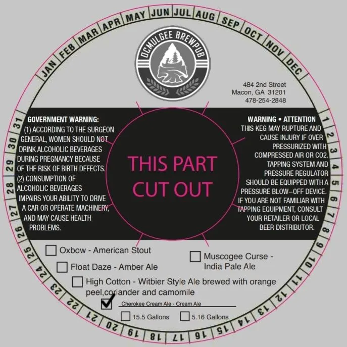 Cherokee Cream Ale label