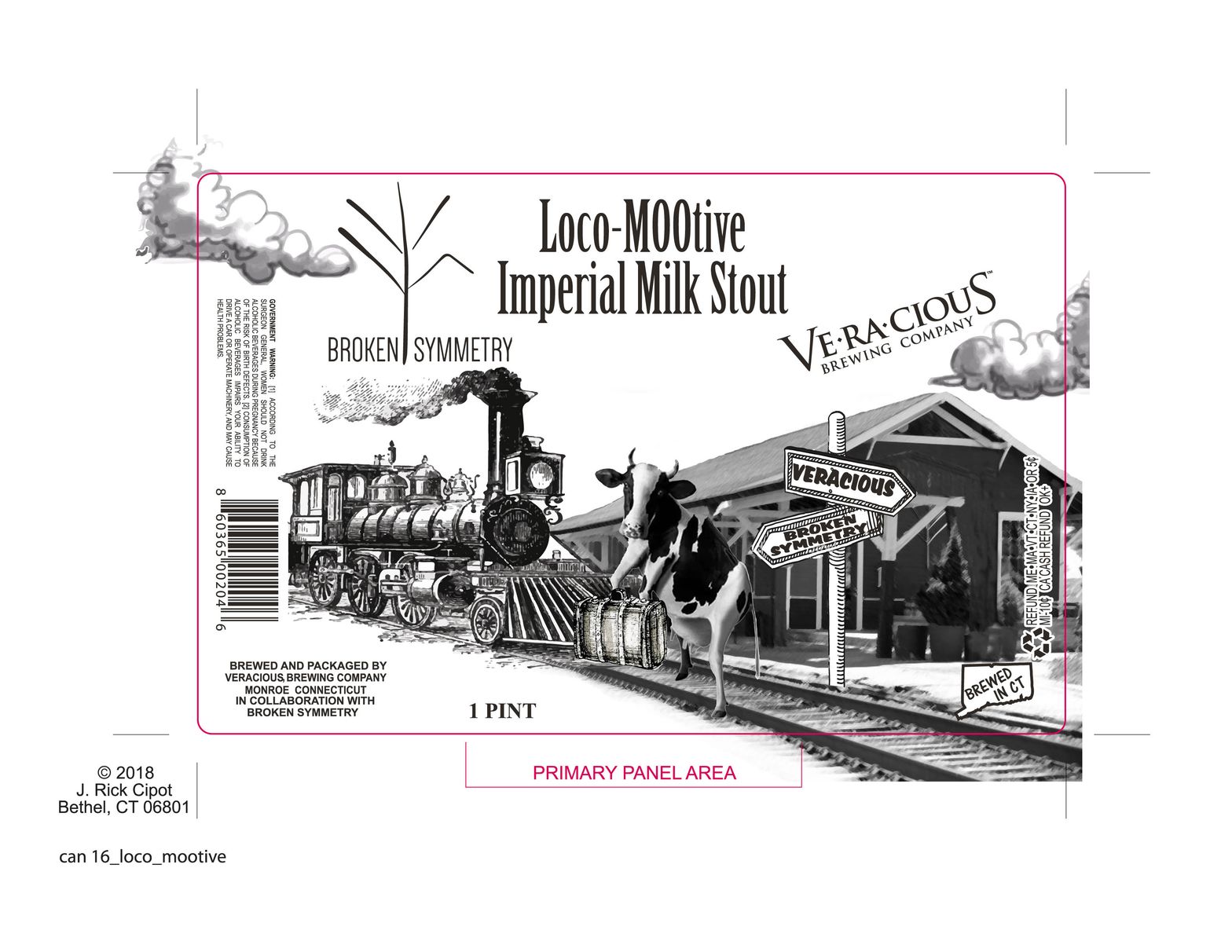 Loco-MOOtive Imperial Milk Stout — full label as filed with TTB