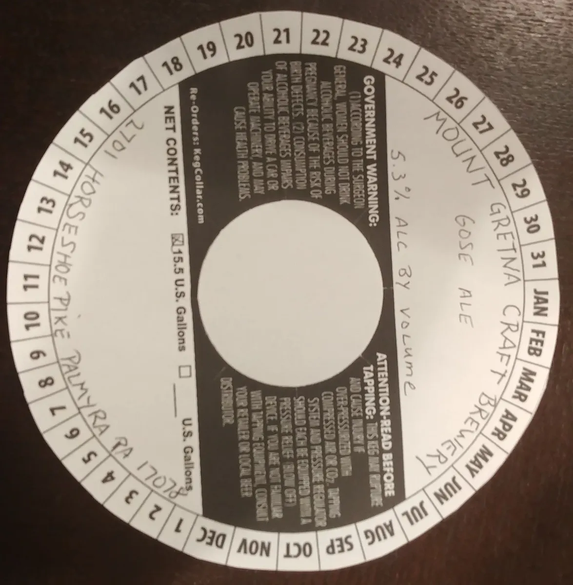 Mount Gretna Gose Ale label art — GOSE ALE