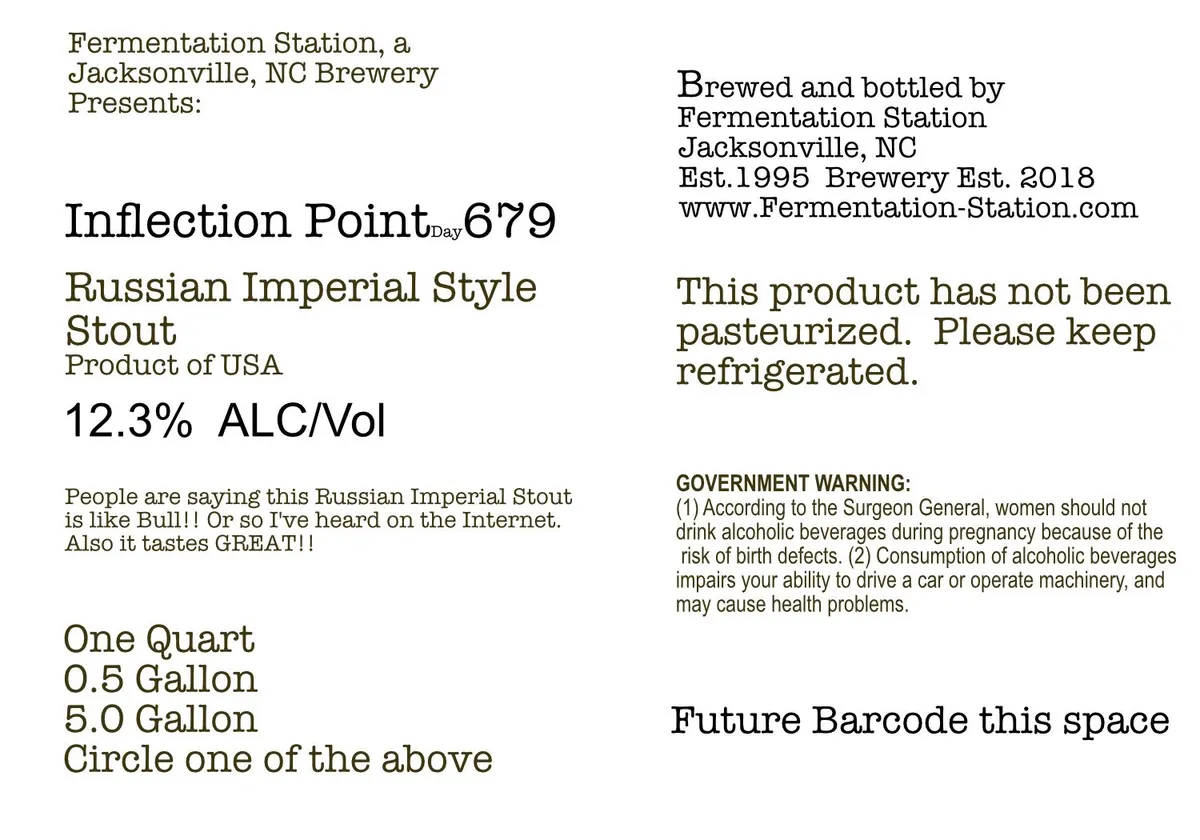 Inflection Point Day 679 label art — FERMENTATION STATION