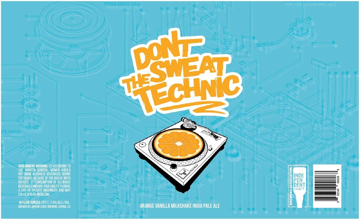 Don't Sweat The Technic label art — ARROW LODGE BREWING