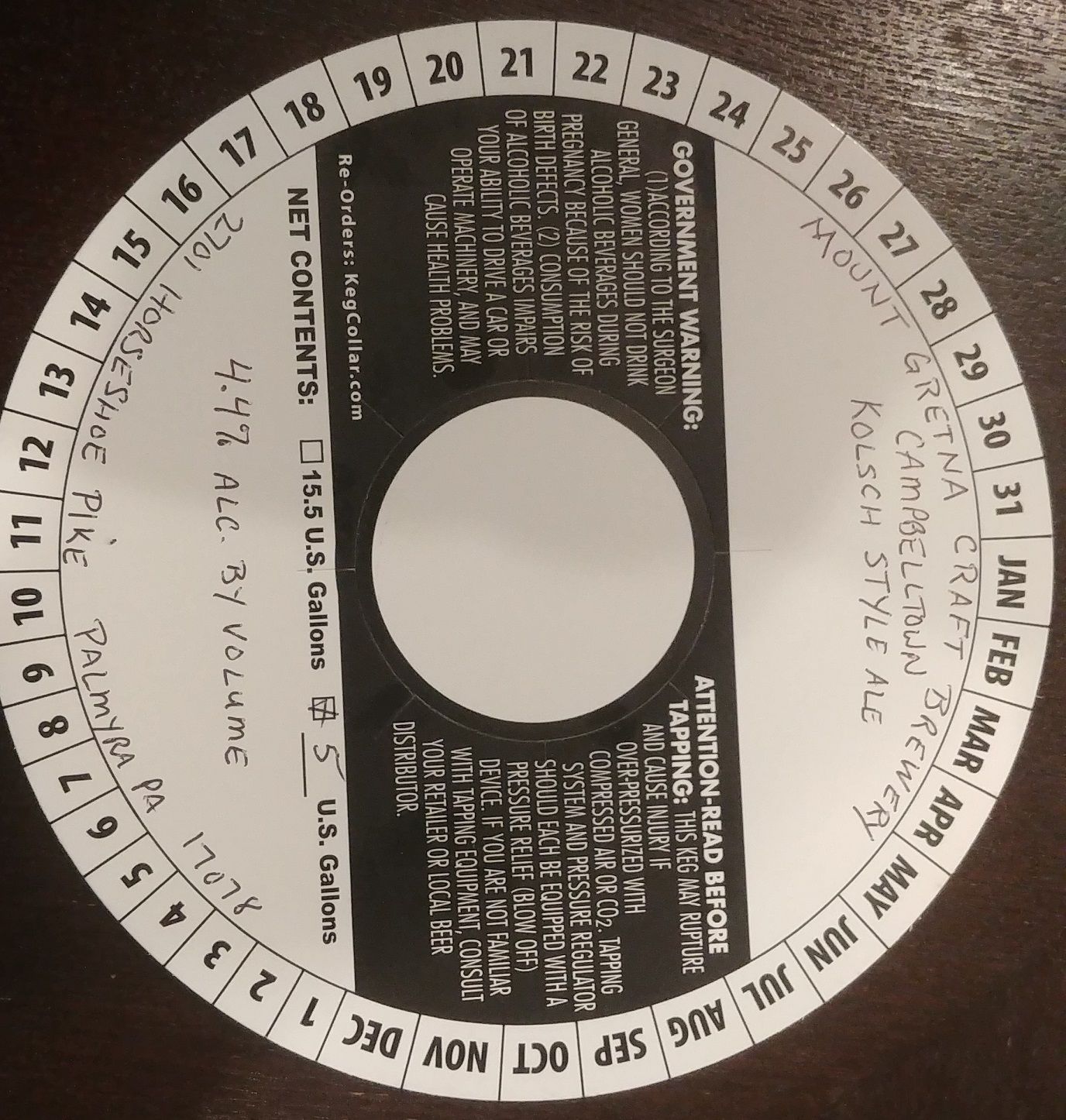Campbelltown Kolsch Style Ale — full label as filed with TTB