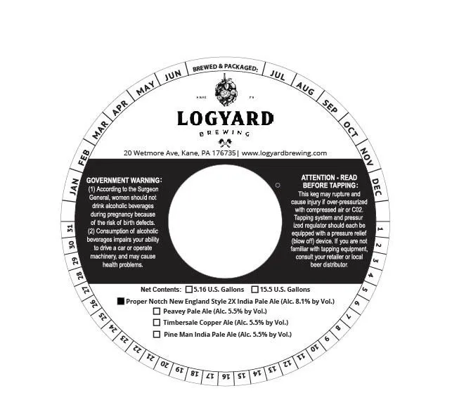 Proper Notch New England Style 2X India Pale Ale label