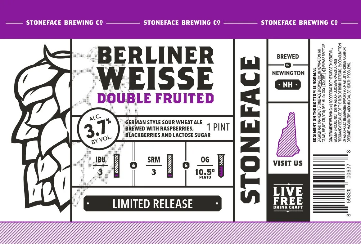 Berliner Weisse Double Fruited label art — BERLINER WEISSE DOUBLE FRUITED