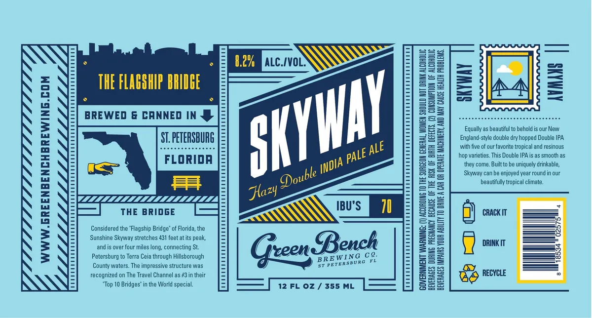 Skyway label art — GREEN BENCH BREWING CO.