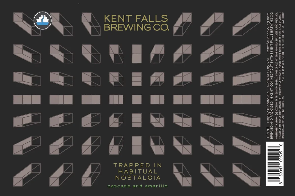 Trapped in Habitual Nostalgia label art — KENT FALLS BREWING CO.