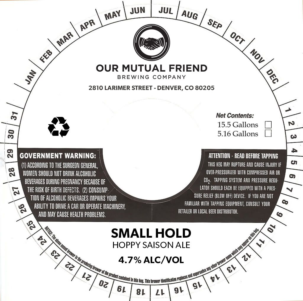 Small Hold — full label as filed with TTB