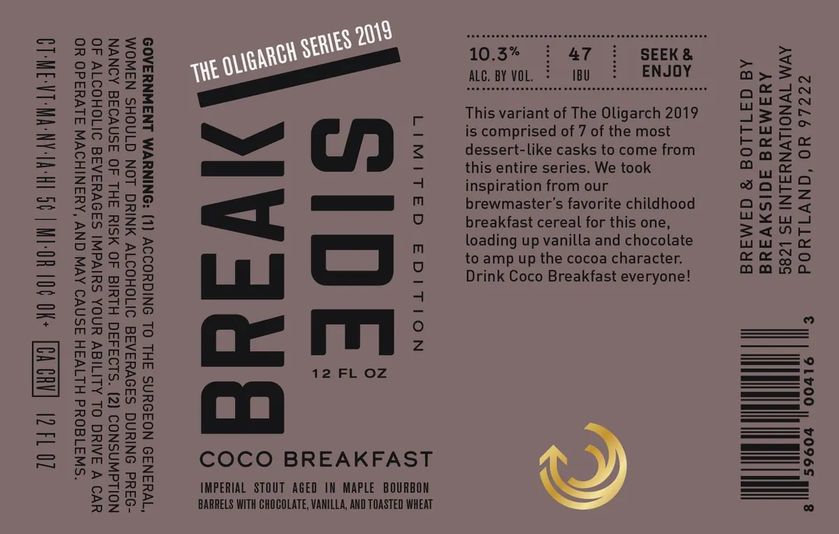 Coco Breakfast label art — BREAKSIDE BREWERY