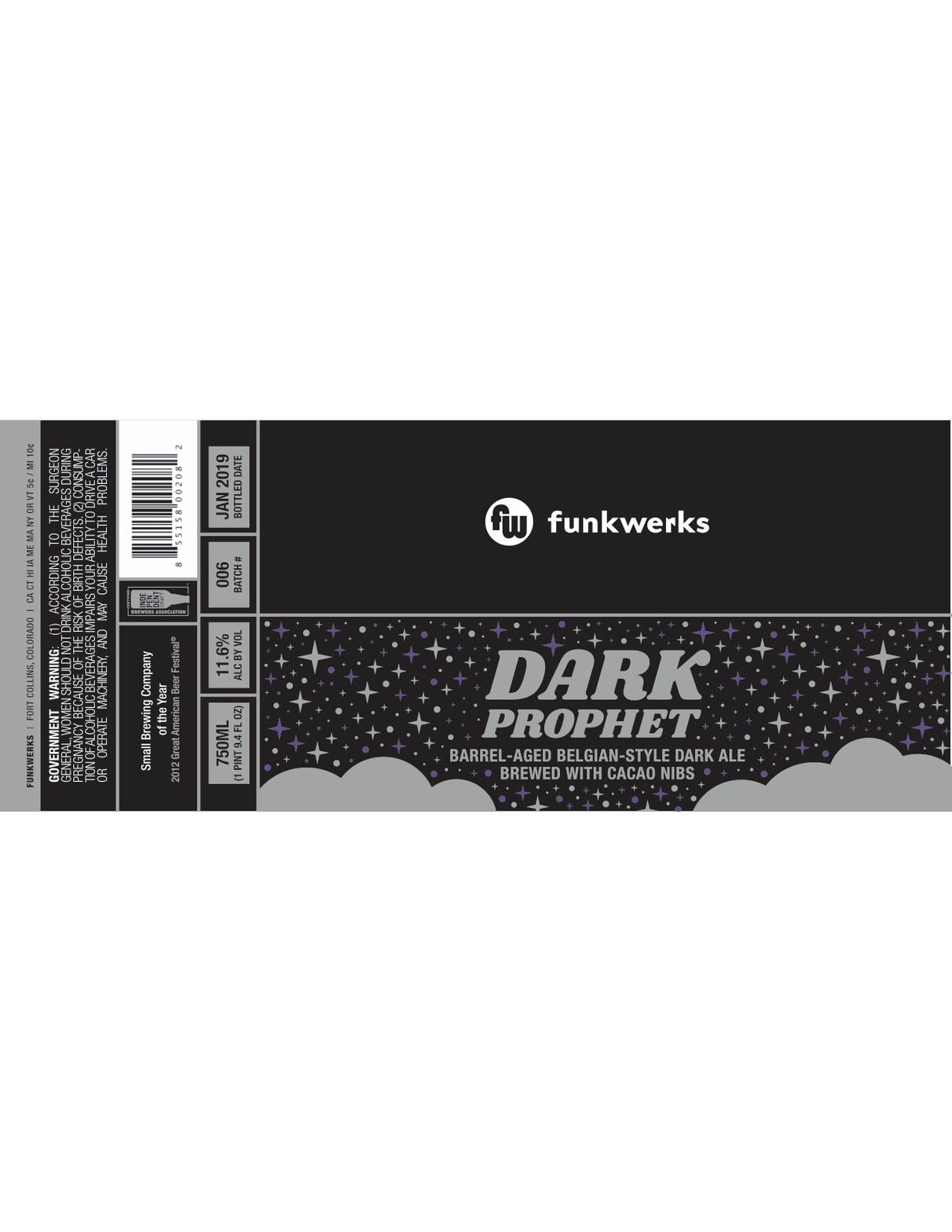 Dark Prophet — full label as filed with TTB