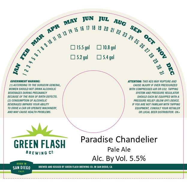 Paradise Chandelier — full label as filed with TTB