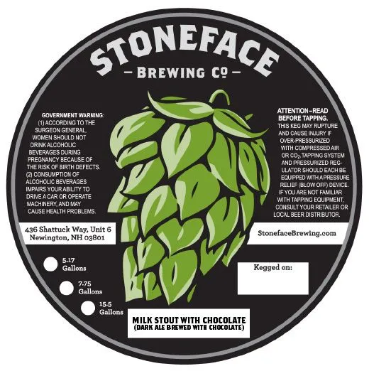 Stoneface Milk Stout With Chocolate label