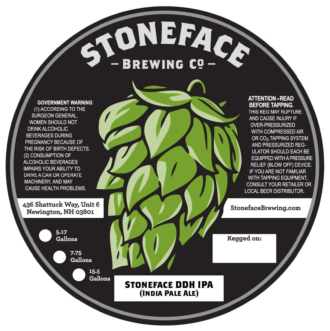 Stoneface DDH IPA label art — STONEFACE DDH IPA