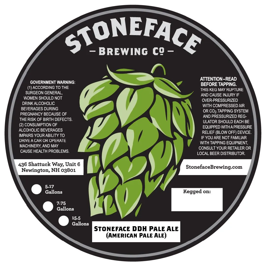 Stoneface DDH Pale Ale label art — STONEFACE DDH PALE ALE