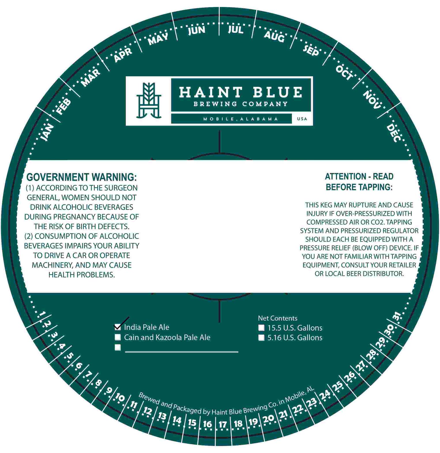 India Pale Ale — full label as filed with TTB