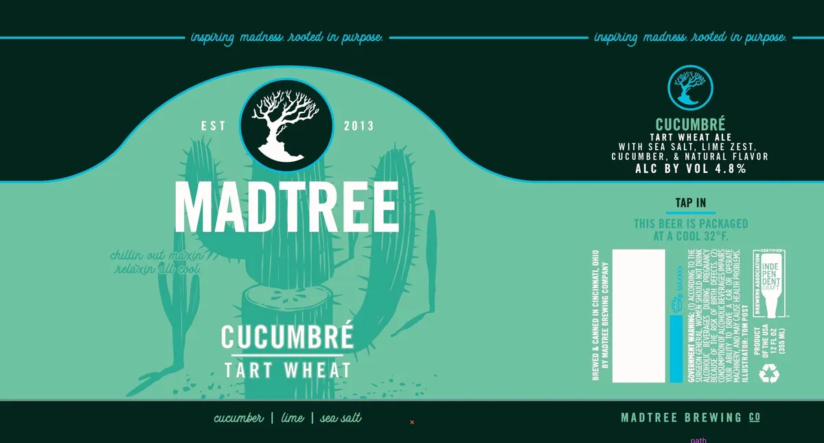 Cucumbré label art — MADTREE BREWING COMPANY