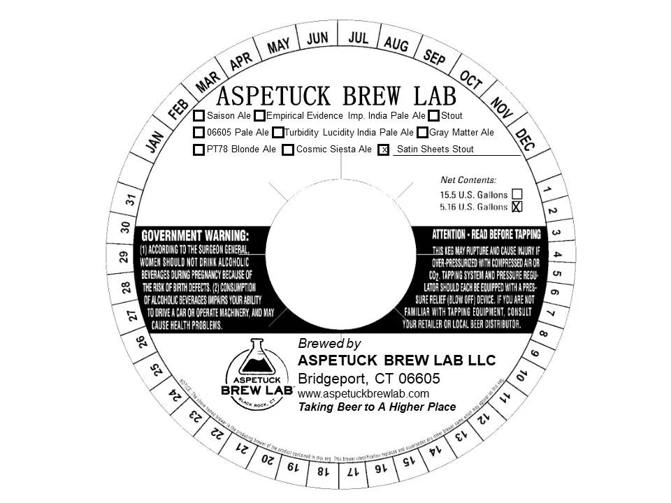 Satin Sheets Stout label