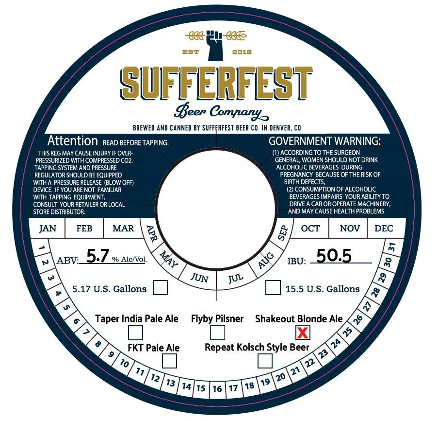Shakeout Blonde Ale label
