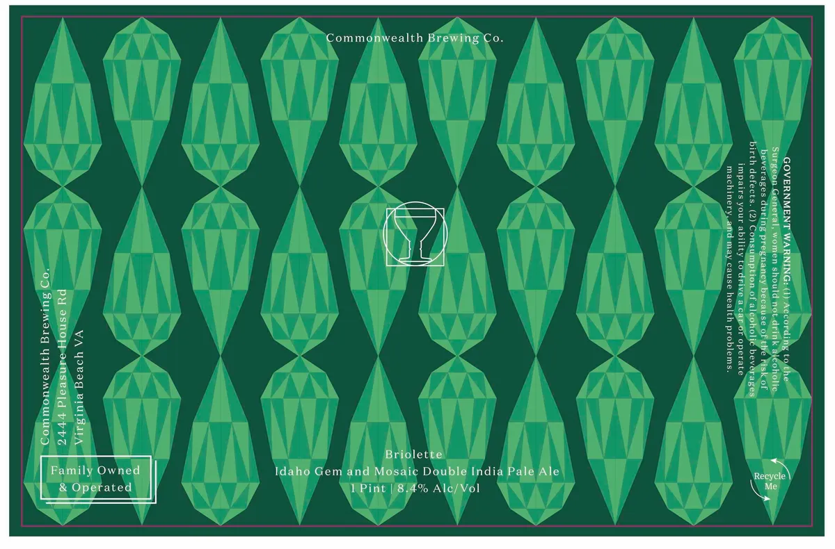 Briolette label art — COMMONWEALTH BREWING CO