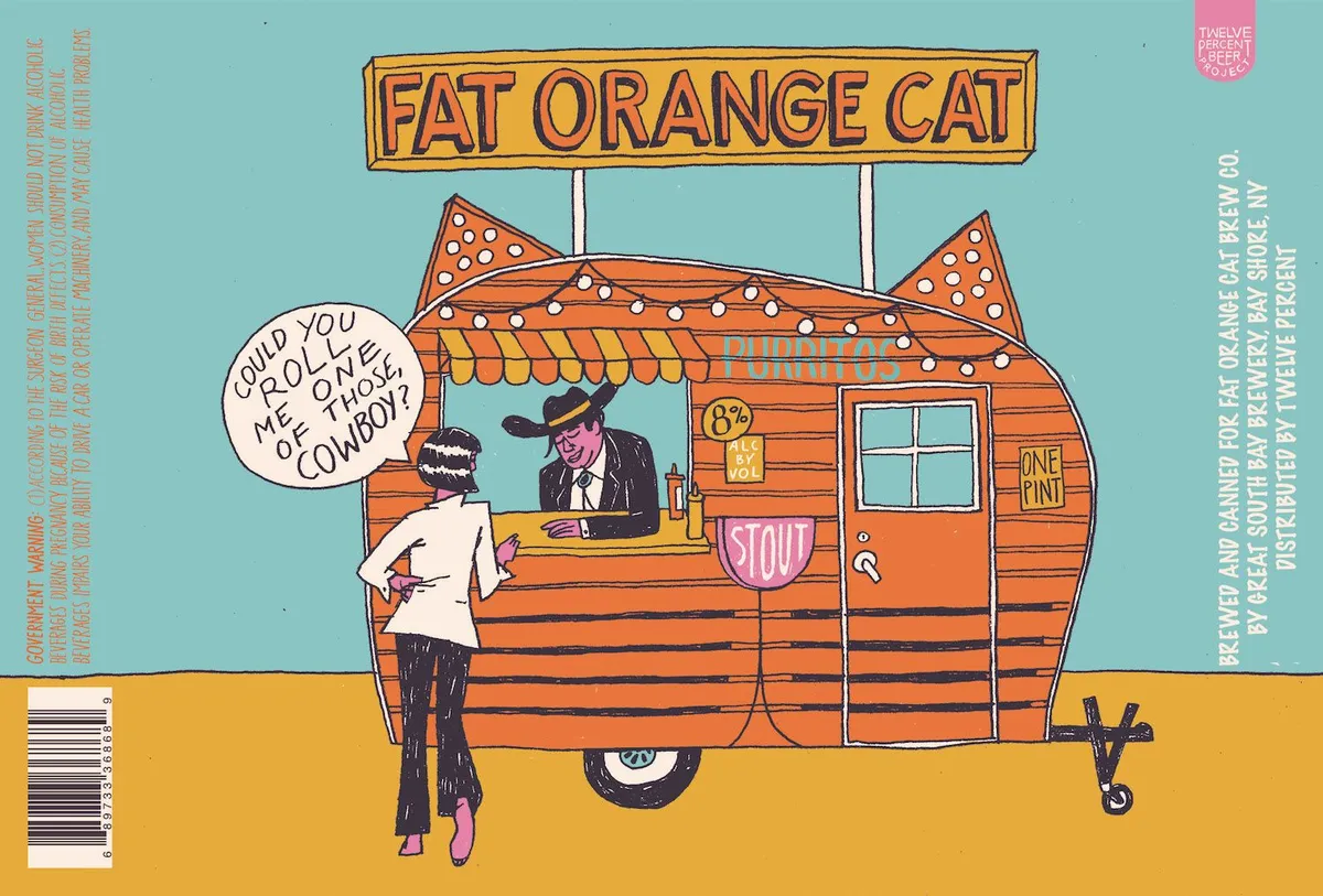 Could You Roll Me One Of Those, Cowboy? label art — FAT ORANGE CAT