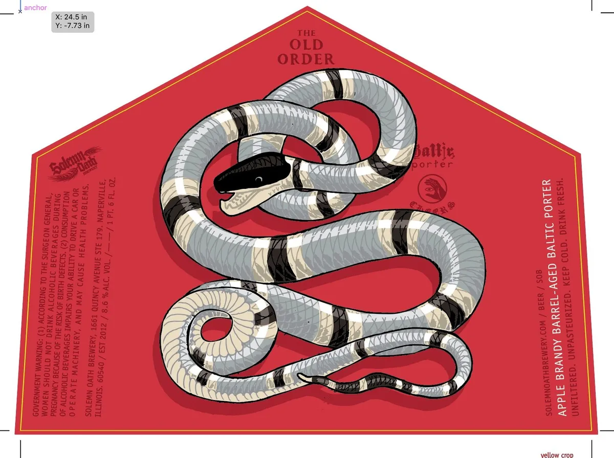 The Old Order label art — SOLEMN OATH BREWERY