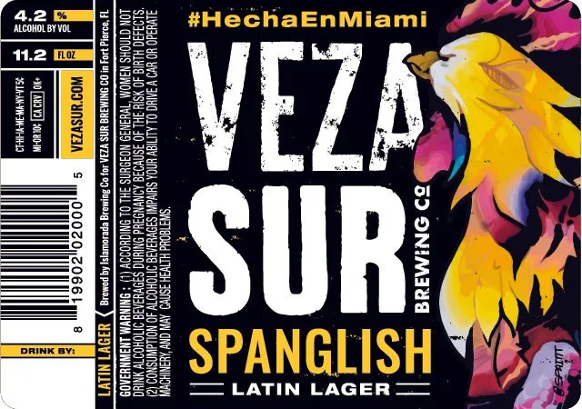 Spanglish Latin Lager label art — SPANGLISH