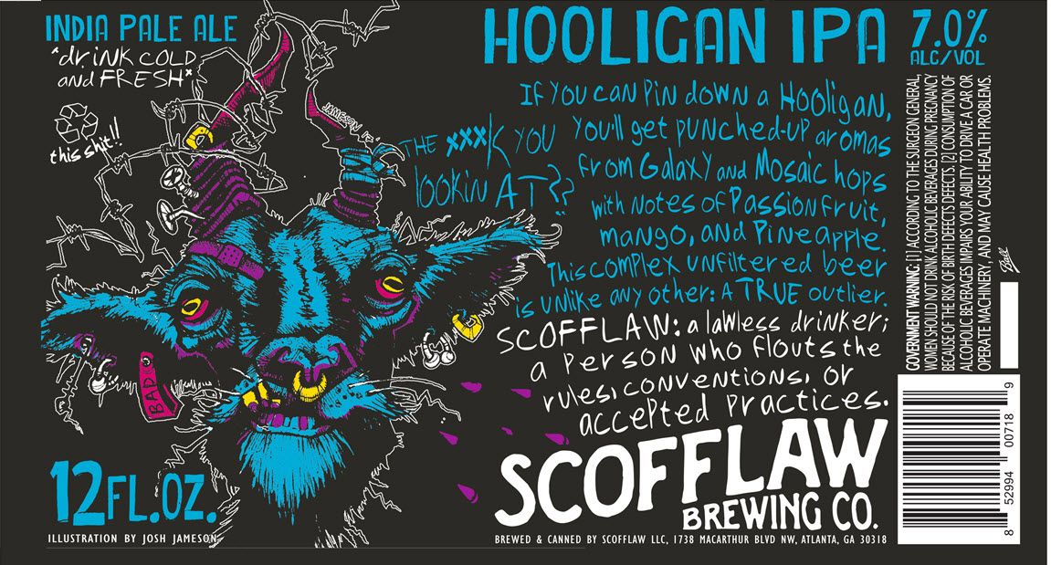 Hooligan IPA — full label as filed with TTB