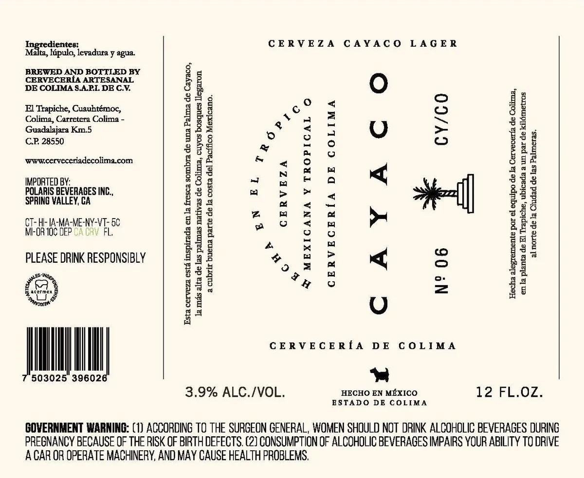 Cayaco label art — COLIMA